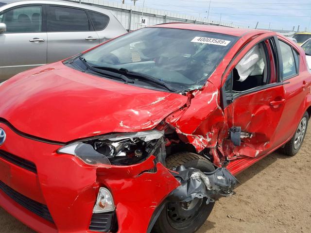 JTDKDTB37C1507319 - 2012 TOYOTA PRIUS C RED photo 9