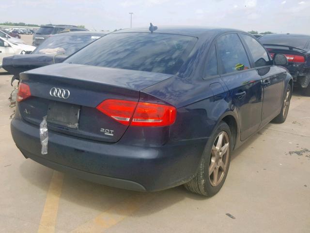 WAULF78K99N031061 - 2009 AUDI A4 2.0T QU BLUE photo 4