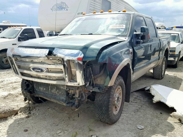 1FTWW31R58EB50000 - 2008 FORD F350 SRW S GREEN photo 2