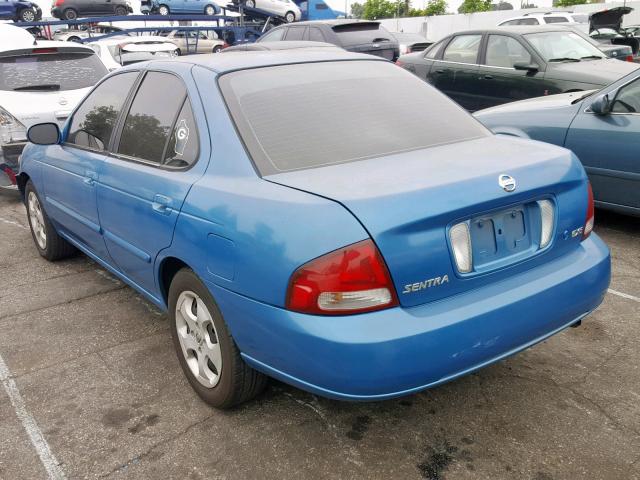 3N1CB51D63L804609 - 2003 NISSAN SENTRA XE BLUE photo 3