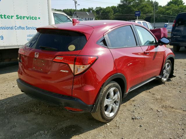 3CZRU6H57GM750480 - 2016 HONDA HR-V EX RED photo 4