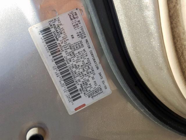 JT6HF10U9X0061407 - 1999 LEXUS RX 300 GOLD photo 10