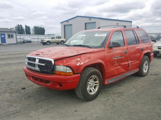 1D4HR58Z63F600065 - 2003 DODGE DURANGO SL RED photo 2