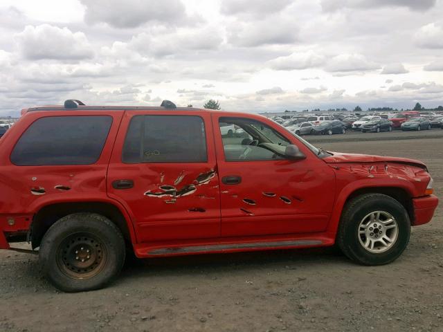 1D4HR58Z63F600065 - 2003 DODGE DURANGO SL RED photo 9