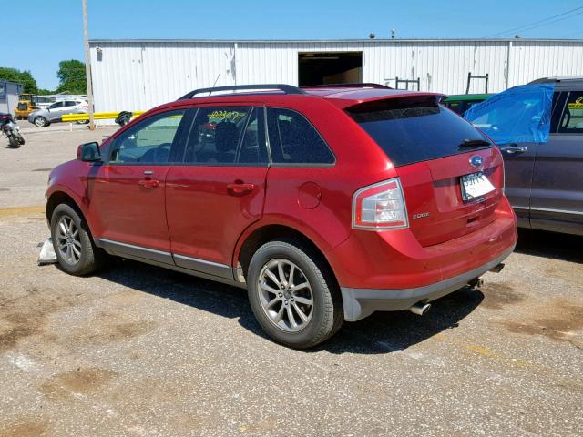 2FMDK48C38BA22064 - 2008 FORD EDGE SEL RED photo 3