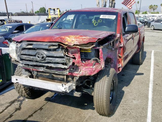 3TMJU62N48M067472 - 2008 TOYOTA TACOMA DOU RED photo 2