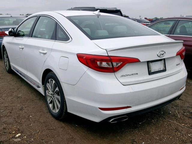 5NPE34AF0FH240538 - 2015 HYUNDAI SONATA SPO WHITE photo 3