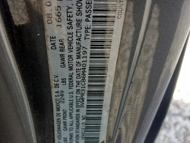 3VWPR31C86M401197 - 2006 VOLKSWAGEN NEW BEETLE ნაცრისფერი ფოტო 10