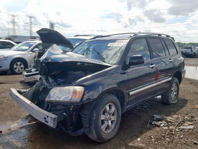 JTEEP21A740053588 - 2004 TOYOTA HIGHLANDER BLACK photo 2