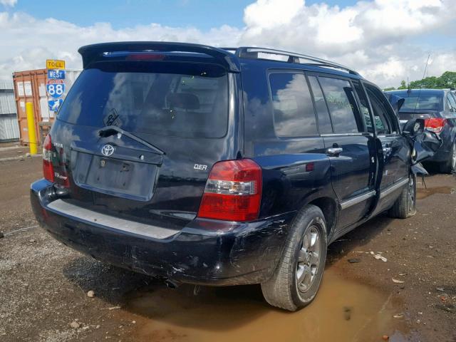 JTEEP21A740053588 - 2004 TOYOTA HIGHLANDER BLACK photo 4