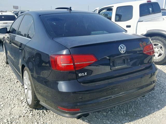 3VW4T7AJ7HM250785 - 2017 VOLKSWAGEN JETTA GLI BLACK photo 3