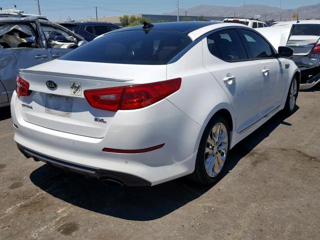 5XXGR4A65EG288084 - 2014 KIA OPTIMA SX WHITE photo 4