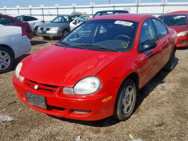 1B3ES26C32D600151 - 2002 DODGE NEON RED photo 2