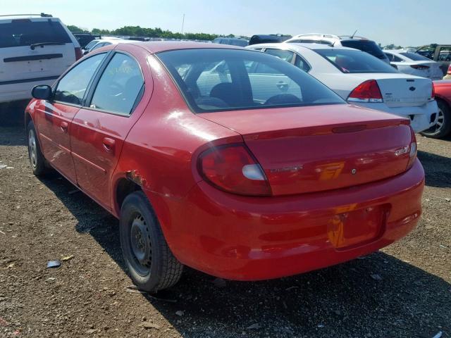 1B3ES26C32D600151 - 2002 DODGE NEON RED photo 3