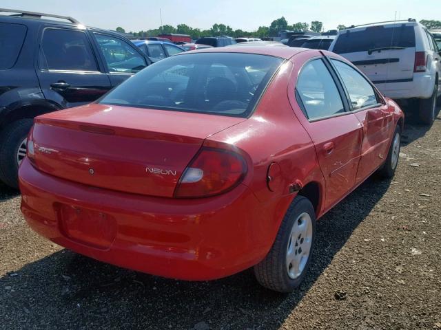 1B3ES26C32D600151 - 2002 DODGE NEON RED photo 4