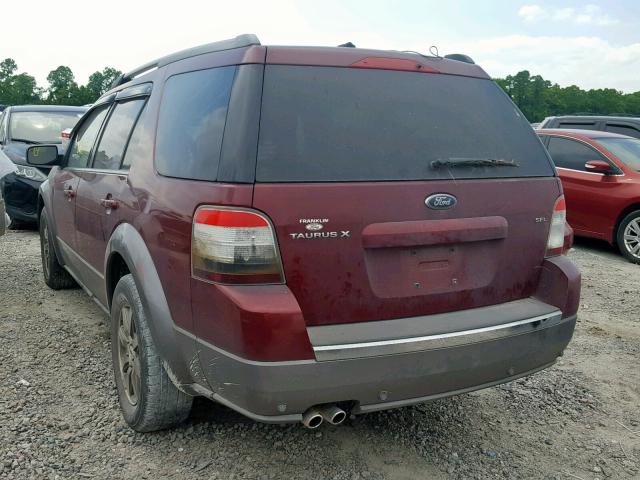 1FMDK02W48GA23874 - 2008 FORD TAURUS X S BURGUNDY photo 3