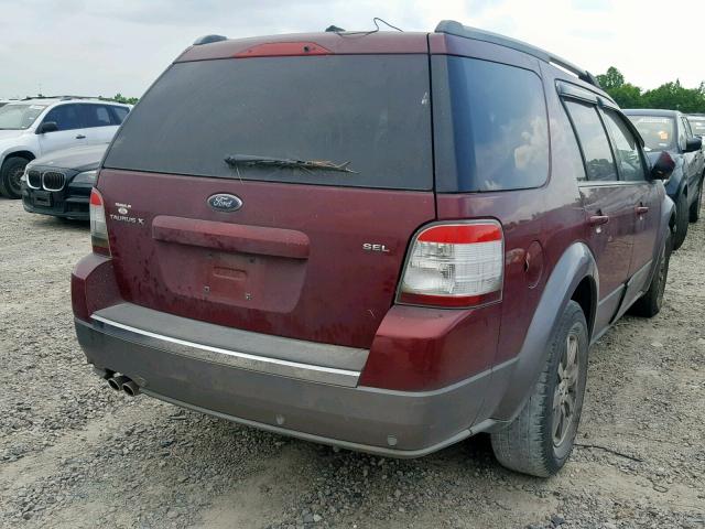 1FMDK02W48GA23874 - 2008 FORD TAURUS X S BURGUNDY photo 4