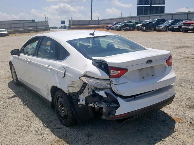 3FA6P0G76ER168103 - 2014 FORD FUSION S WHITE photo 3