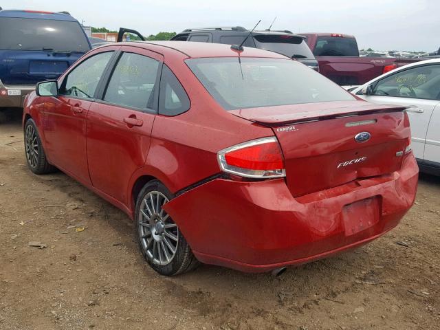 1FAHP36N99W102013 - 2009 FORD FOCUS SES RED photo 3