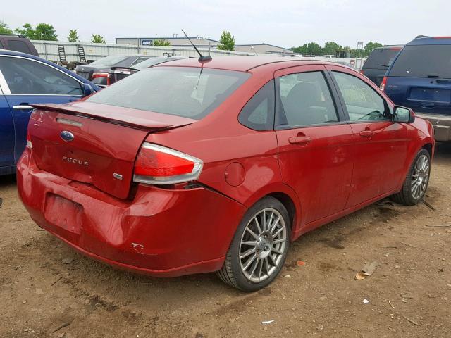 1FAHP36N99W102013 - 2009 FORD FOCUS SES RED photo 4