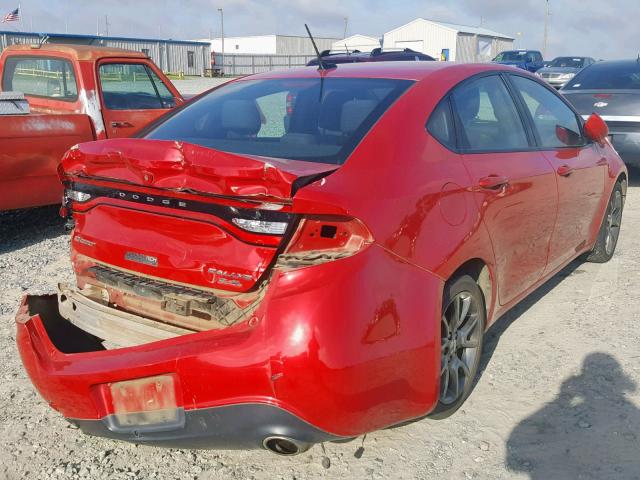 1C3CDFBB4ED906580 - 2014 DODGE DART SXT RED photo 4