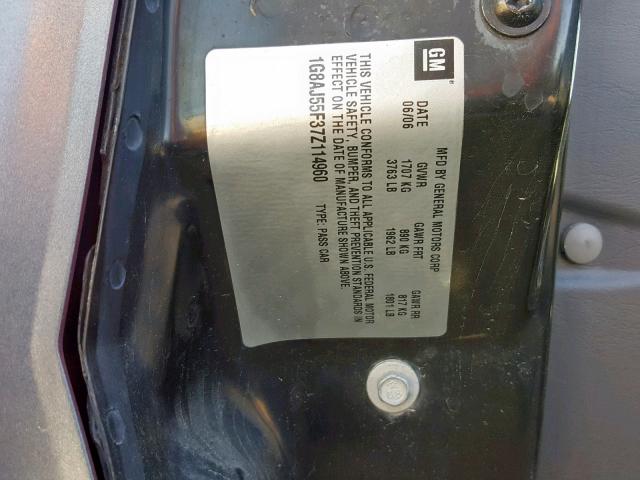1G8AJ55F96Z126867 - 2006 SATURN ION LEVEL GRAY photo 10
