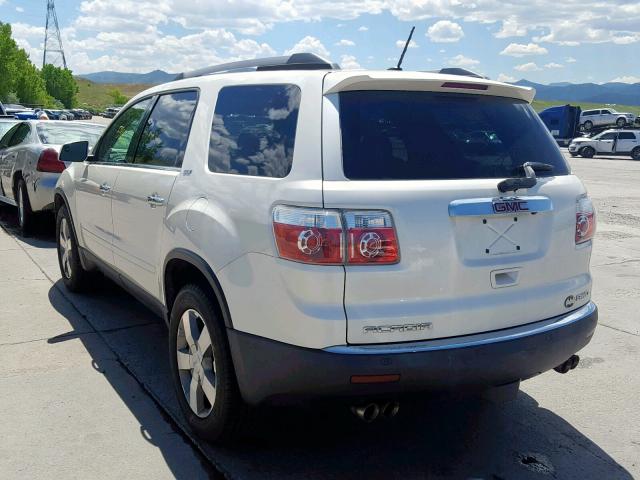 1GKLVMED9AJ131347 - 2010 GMC ACADIA SLT WHITE photo 3