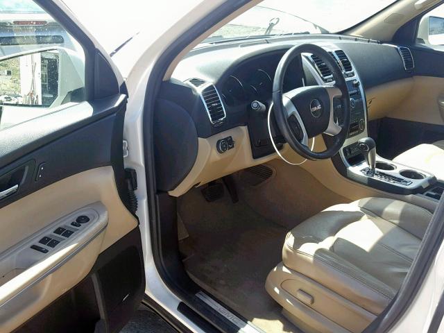 1GKLVMED9AJ131347 - 2010 GMC ACADIA SLT WHITE photo 9