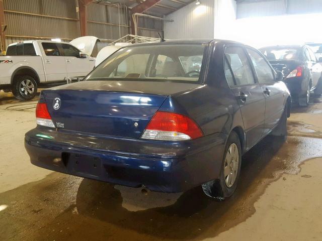 JA3AJ26E23U074578 - 2003 MITSUBISHI LANCER ES BLUE photo 4