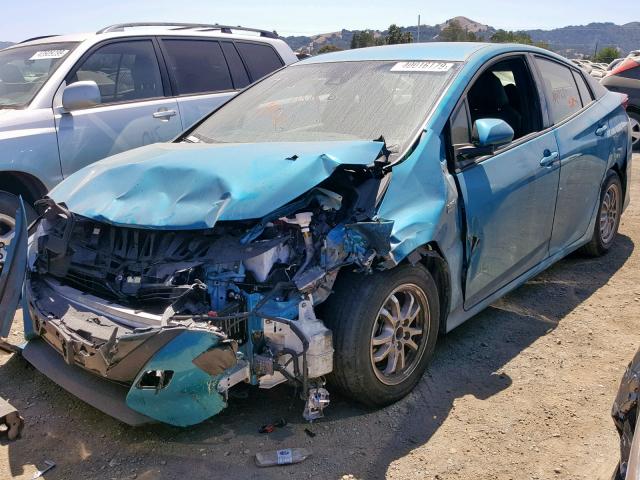 JTDKARFP9J3098377 - 2018 TOYOTA PRIUS PRIM 蓝色 照片 2