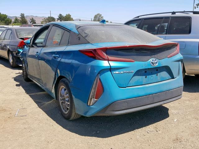 JTDKARFP9J3098377 - 2018 TOYOTA PRIUS PRIM 蓝色 照片 3