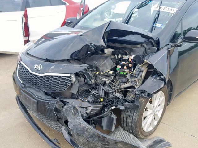 KNAFX5A82E5233425 - 2014 KIA FORTE EX BLACK photo 9