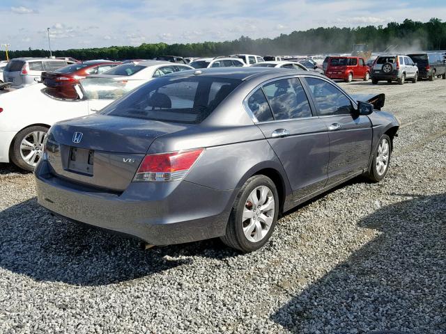 1HGCP36838A070400 - 2008 HONDA ACCORD EXL GRAY photo 4