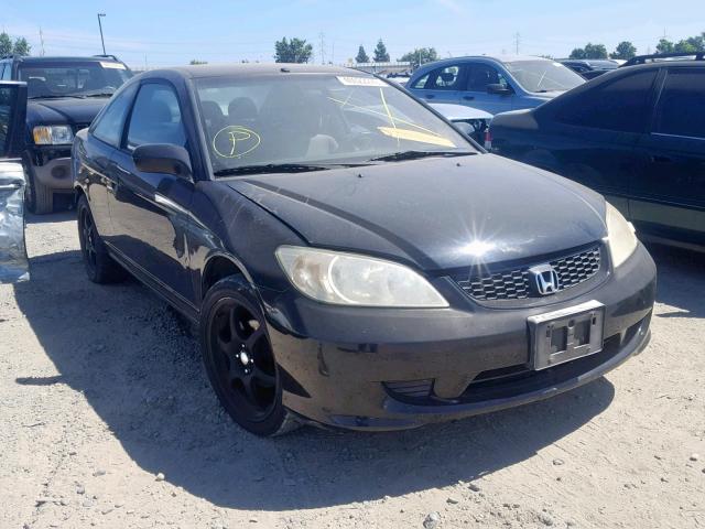 1HGEM22165L026542 - 2005 HONDA CIVIC DX V BLACK photo 1