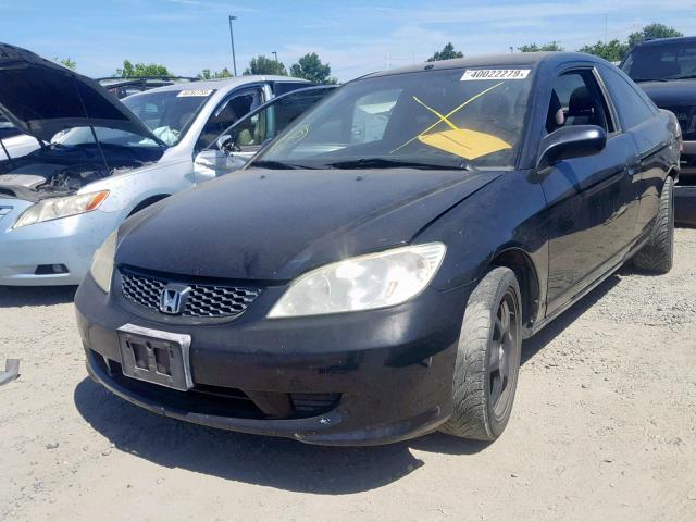 1HGEM22165L026542 - 2005 HONDA CIVIC DX V BLACK photo 2