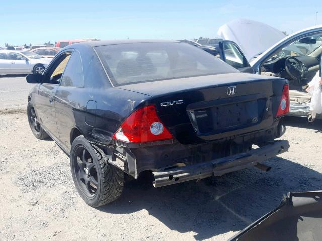 1HGEM22165L026542 - 2005 HONDA CIVIC DX V BLACK photo 3