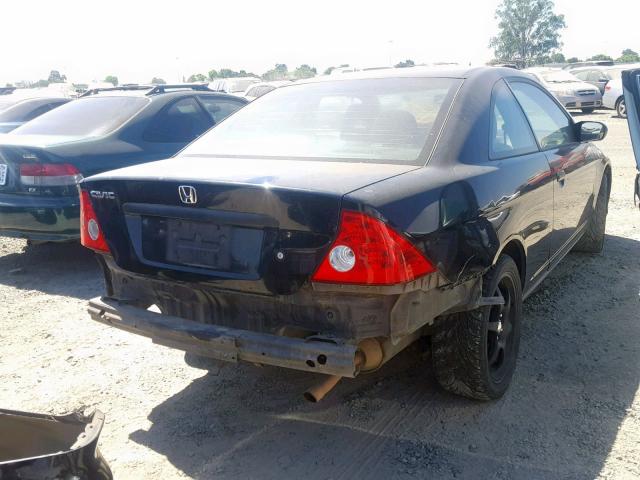 1HGEM22165L026542 - 2005 HONDA CIVIC DX V BLACK photo 4