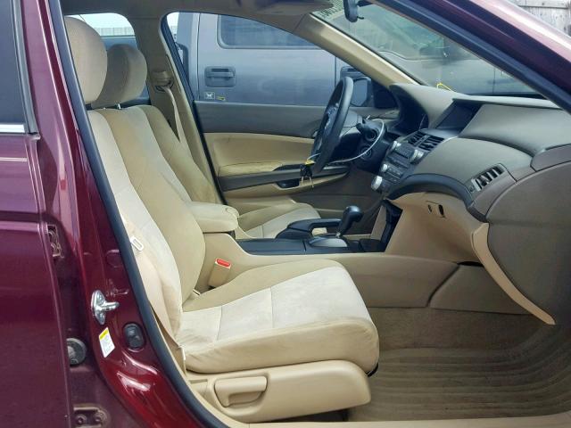 1HGCP2F45AA057239 - 2010 HONDA ACCORD LXP MAROON photo 5