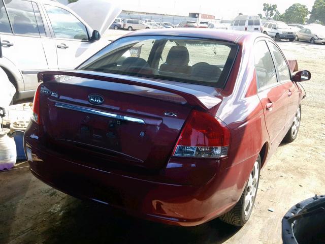 KNAFE122885578035 - 2008 KIA SPECTRA EX RED photo 4