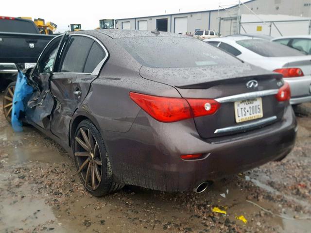 JN1BV7AP5EM688420 - 2014 INFINITI Q50 BASE BROWN photo 3