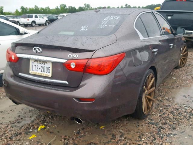 JN1BV7AP5EM688420 - 2014 INFINITI Q50 BASE BROWN photo 4