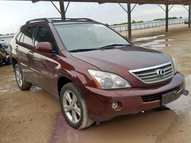 JTJHW31UX82051314 - 2008 LEXUS RX 400H MAROON photo 1