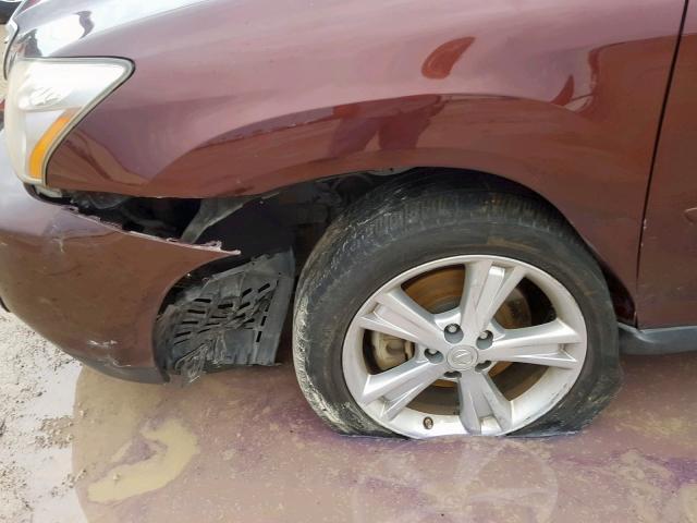 JTJHW31UX82051314 - 2008 LEXUS RX 400H MAROON photo 9