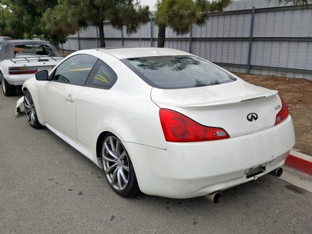 JNKCV64E98M101158 - 2008 INFINITI G37 BASE WHITE photo 3