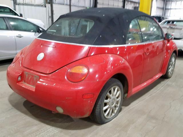 3VWCM31Y65M306483 - 2005 VOLKSWAGEN NEW BEETLE წითელი ფოტო 4