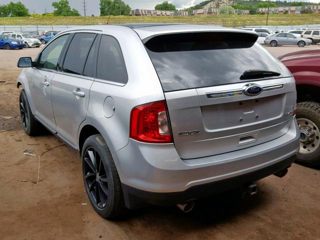 2FMDK4KC9DBE38722 - 2013 FORD EDGE LIMIT SILVER photo 3