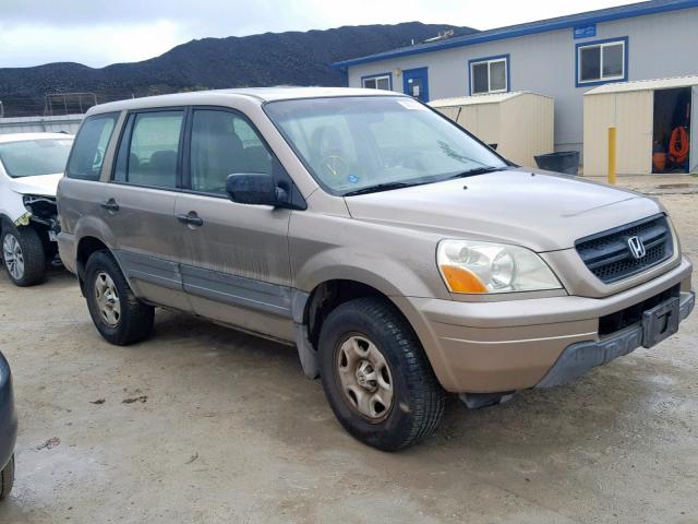 2HKYF18143H544089 - 2003 HONDA PILOT LX GOLD photo 1