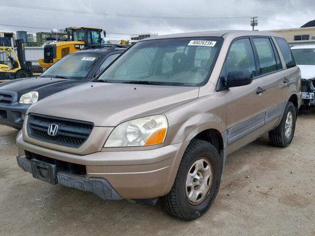 2HKYF18143H544089 - 2003 HONDA PILOT LX GOLD photo 2