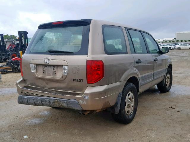 2HKYF18143H544089 - 2003 HONDA PILOT LX GOLD photo 4