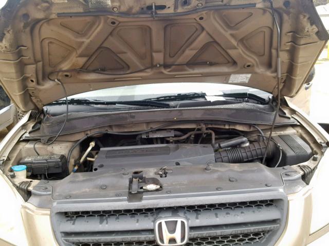 2HKYF18143H544089 - 2003 HONDA PILOT LX GOLD photo 7